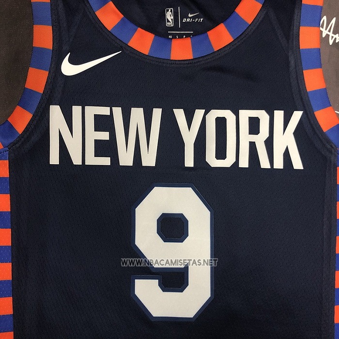 Camiseta New York Knicks RJ Barrett NO 9 Ciudad Edition 2019-20 Azul